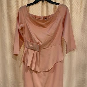 Baby pink off the shoulder dress
